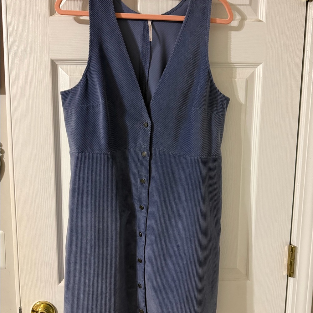 Free People Blue Corduroy Midi Dress